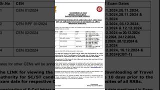 RRB exam date 2024 JE exam date [upl. by Yeoz]