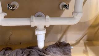 Replacing Kitchen Sink PVC Pipes Washers P Trap center joints and arms w Dishwasher Attachment [upl. by Aniaz]