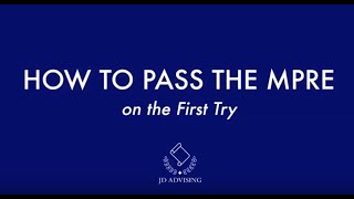 How To Pass The MPRE On The First Try [upl. by Artaed]