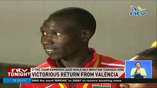 3time champ Kamworor leads world half marathon team back home [upl. by Ermey]