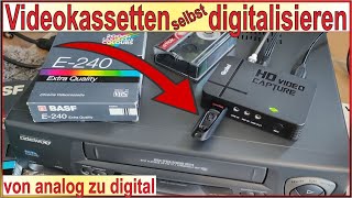 Videokassetten selbst digitalisieren mit HD Video Capture Adapter  VHS amp Beta von analog zu digital [upl. by Gingras]