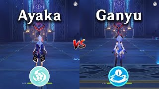 Ayaka vs Ganyu  Who is the best DPS gameplay comparison  Genshin Impact [upl. by Onailimixam]