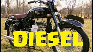 Diesel Motorcycle Supercharged Rat  Start up sound and quick ride around [upl. by Elraet]