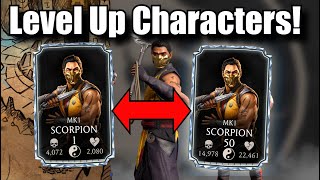 How to LEVEL UP Characters Fast and Easy in MK Mobile [upl. by Lubin]