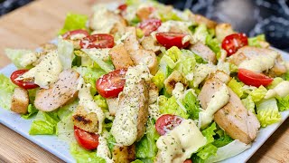 SALADE CÉSAR🥗 LA RECETTE D’ÉTÉ RAFRAÎCHISSANTE Avec sa vinaigrette👩🏻‍🍳 Deli Cuisine [upl. by Aned204]