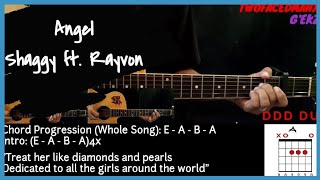 Angel  Shaggy ft Rayvon With Vocals Guitar Cover With Lyrics amp Chords [upl. by Mairem]