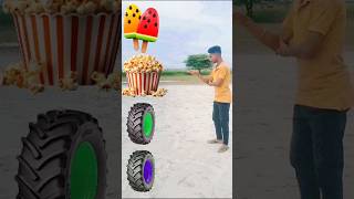 Tractor hill to ice Cream popcorn chocolate Birthday cake VFX funny shorts cartoon [upl. by Crary]