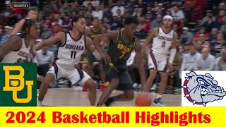 8 Baylor vs 6 Gonzaga Basketball Game Highlights 11 4 2024 [upl. by Animehliw]