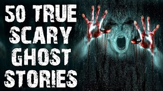 50 TRUE Terrifying Scary Ghost Stories Told In The Rain  Horror Stories To Fall Asleep To [upl. by Irallih]