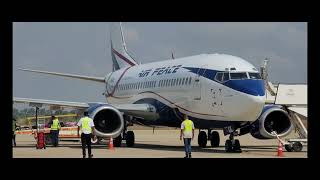 Airpeace Boeing 737300 arrival into Chinua Achebe International Airport Umueri [upl. by Lucila547]