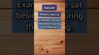 Beside vs Besides👈 learnenglish vocabulary conversation shorts subscribe meaning tips [upl. by Eillil]