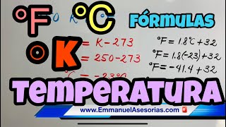 CONVERSIONES DE UNIDADES DE TEMPERATURA ☔🌤🌩 Centígrados Fahrenheit y Kelvin [upl. by Thetisa]