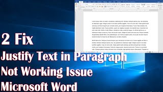 Justify Text In Paragraph Microsoft Word  2 Fix How To [upl. by Getter]