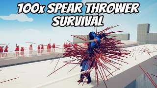 100x Spear Thrower Survival 2  Totally Accurate Battle Simulator TABS [upl. by Vincenz804]