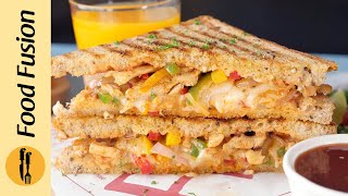 Chicken Fajita Sandwich Recipe By Food Fusion [upl. by Nanam]