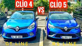 RENAULT CLİO 4 VS CLİO 5  RS LİNE VS GT LİNE  2020 VS 2014  INITIALE FARLAR  KIYASLADIK [upl. by Paradies]