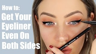 How to Get Eyeliner Even on Both Sides TRICK [upl. by Attezi108]