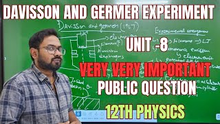 12th physics  Davisson and germer experiment  unit 8  public exam important 5marks [upl. by Demb]