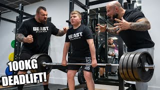 11yr OLD DEADLIFTS 100KG 220lbs  MAX STRENGTH TESTING [upl. by Lancelle]