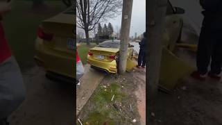 Bad BMW Driver Crashes His Car in the Rain dashcam carcrash crash car bmw [upl. by Rhyne11]