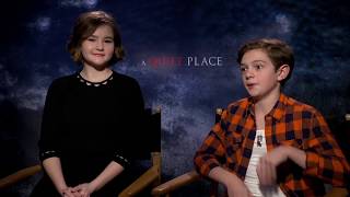 Millicent Simmonds and Noah Jupe quotA Quiet Placequot Interview [upl. by Kcira]