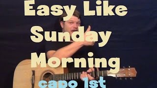 Easy Like Sunday Morning Lionel Ritchie Easy Guitar Lesson How to Play Capo 1st Fret [upl. by Pris]