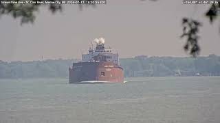 James R Barker coming up the St Clair passing Algonac Marine City on July 17th 2024 [upl. by Swords]