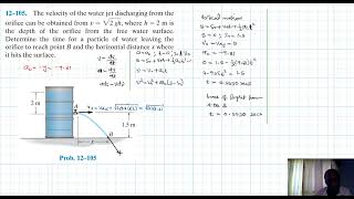 12–105 Kinematics of a Particle Chapter 12 Hibbeler Dynamics Benam Academy [upl. by Lseil599]