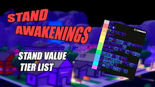 STANDS AWAKENING STAND VALUE TIER LIST [upl. by Ploss]