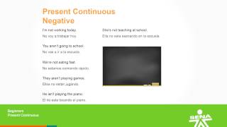 English Level 2 Beginners 12 Present Continuous Negative [upl. by Rhetta]