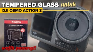 PASANG TEMPERED GLASS UNTUK DJI ACTION 3  KINGMA TEMPERED GLASS [upl. by Marco]