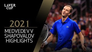 Match 7 Highlights  Medvedev v Shapovalov  Laver Cup 2021 [upl. by Drarig33]