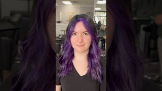 Black hair with a purple peek a boo utahhairstylist vividhair haircolor vividhaircolor utah [upl. by Inig]