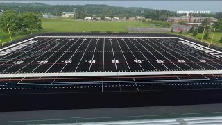 Morrisville State follows in Boise States footsteps with allblack turf [upl. by Ahtreb]