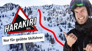 Die Steilste Piste im Zillertal Harakiri 78 Gefälle im Skigebiet Mayrhofen [upl. by Ajam]