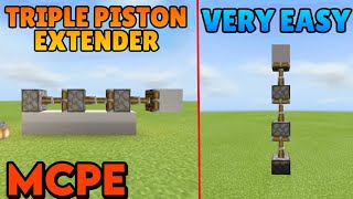 MINECRAFT DOUBLE AND TRIPLE PISTON EXTENDER TUTORIAL FOR MCPE [upl. by Files]