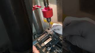 Quick cutting thread with tap attachment tool on drilling machine [upl. by Nette591]