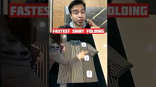 Fastest Shirt Folding Trick in the World foldingtechnique facts shorts [upl. by Anyrb]