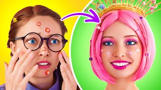 De Nerd Feo a Loolilaly 🍭🩷 Increíble Transformación de Nerd ✨ Trucos de Cambio de Imagen Extremo 💄 [upl. by Perrie]