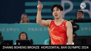 zhang boheng bronze  zhang boheng bronze in horizontal bar Olympic 2024 [upl. by Mungam]