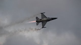 Sanicole Airshow 2019 Sunset F16 Solo Display Belgian Air Force [upl. by Nylodam]