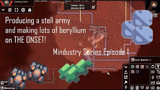 Mining Beryllium and making lots of stells on the onset  Mindustry EP1 [upl. by Essila]