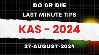 KAS 2024 Last minutes Tips  IAS in kannada  Panchajanya IAS  Kannada IAS Academy [upl. by Elocim]