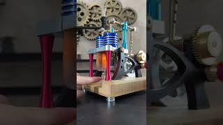 Balance twin cylinder Stirling engine [upl. by Atnauqal]