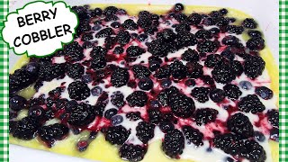 How To Make Homemade Southern Blackberry Blueberry Berry Cobbler Recipe [upl. by Carlisle36]