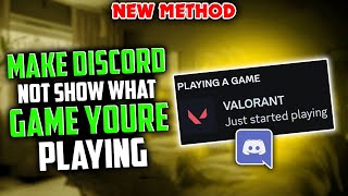 How to make discord not show what game youre playing New Method [upl. by Enened36]