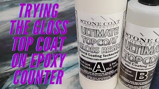 Stone Coat Countertops Ultimate Top Coat GLOSS First time application amp finished look [upl. by Bowe]