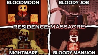 Residence Massacre All Nights amp Minigames Bloodmoon  Full Walkthrough  Roblox [upl. by Rudwik]