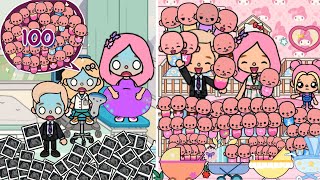 Mom Gave Birth To 100 Babies  Toca Life Story  Toca Boca [upl. by Rona22]