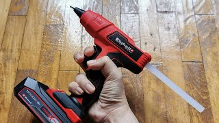 Einhell TECG 18 LiSolo Cordless Hot Glue Gun  unboxing review and test [upl. by Cash534]